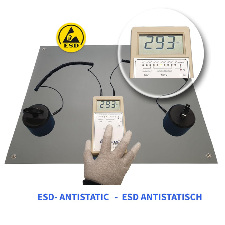 Minadax 120 x 30cm Antistatik ESD Computer Matte Tischmatte „Premiumqualität“ inkl. Manschette + 2,4