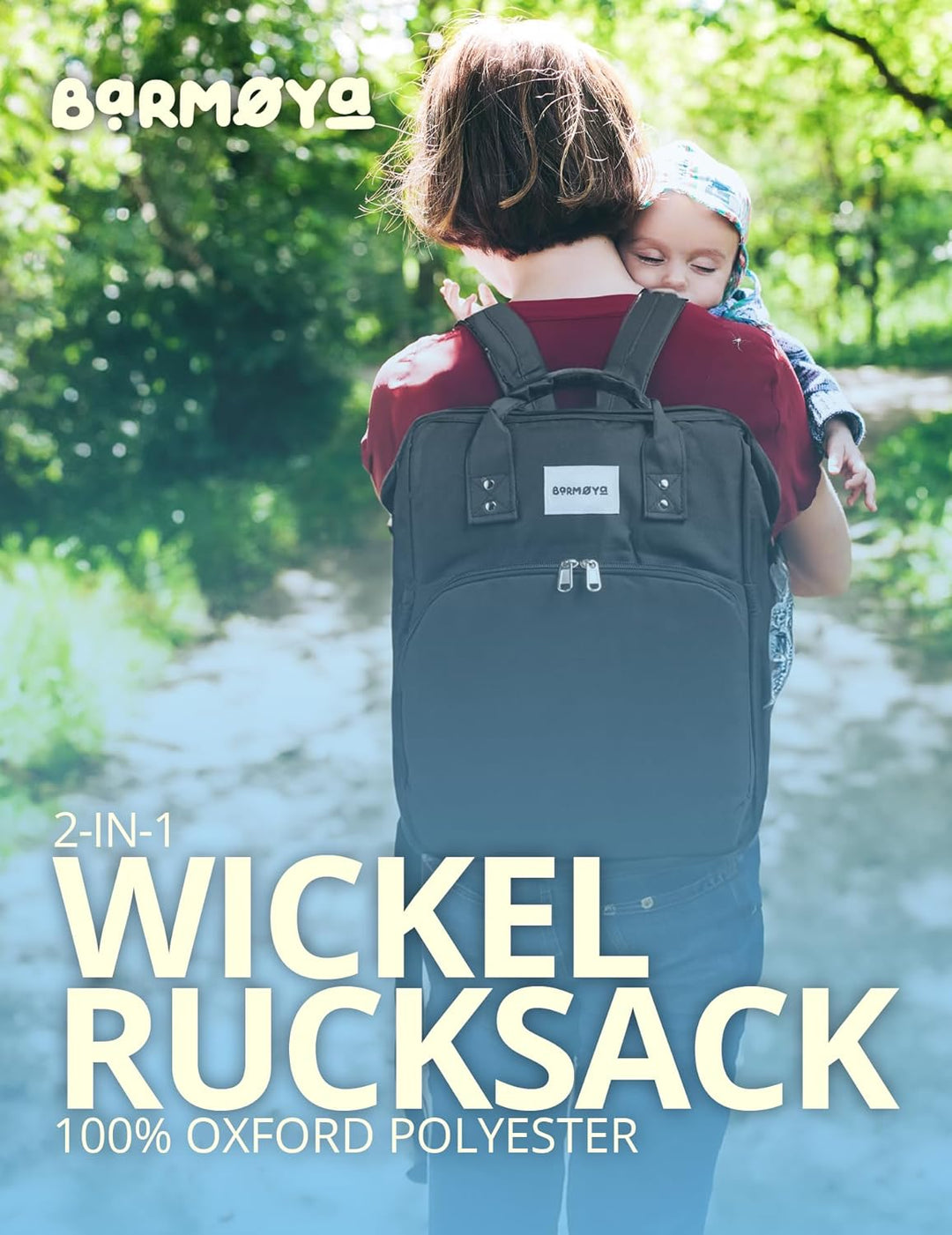 2-in-1 Wickelrucksack mit Wickelablage | Wasserabweisender Wickelrucksack mit isolierten Flaschenhal