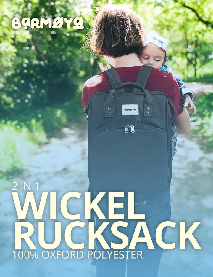 2-in-1 Wickelrucksack mit Wickelablage | Wasserabweisender Wickelrucksack mit isolierten Flaschenhal