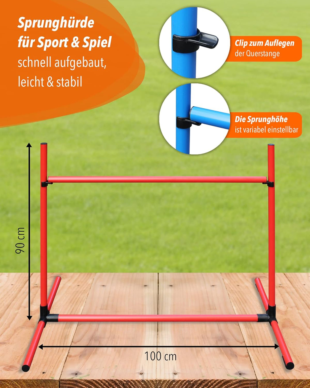 Sprunghürde aus Kunststoff – für Agility & Obedience – Parcours-Hindernis für Agility Training – Hür