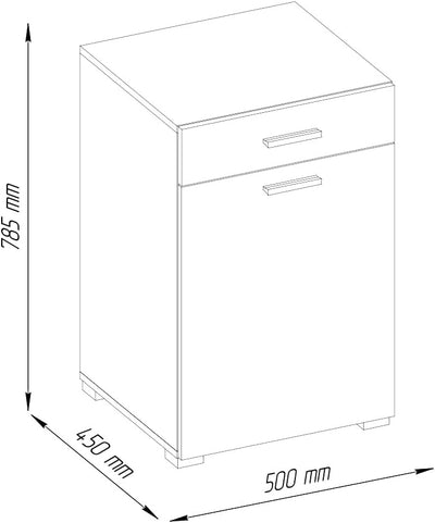 Vicco Badschrank Matteo, Weiss, 50 x 78.5 cm Weiss 50cm, Weiss 50cm