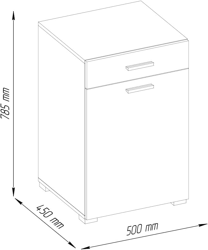 Vicco Badschrank Matteo, Weiss, 50 x 78.5 cm Weiss 50cm, Weiss 50cm