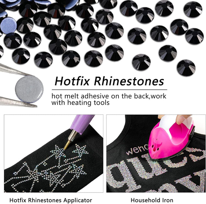 BEADSLAND Hotfix Strasssteine Bulk, 14400 Stück Kristall Hotfix Strasssteine zum Basteln Kleidung DI