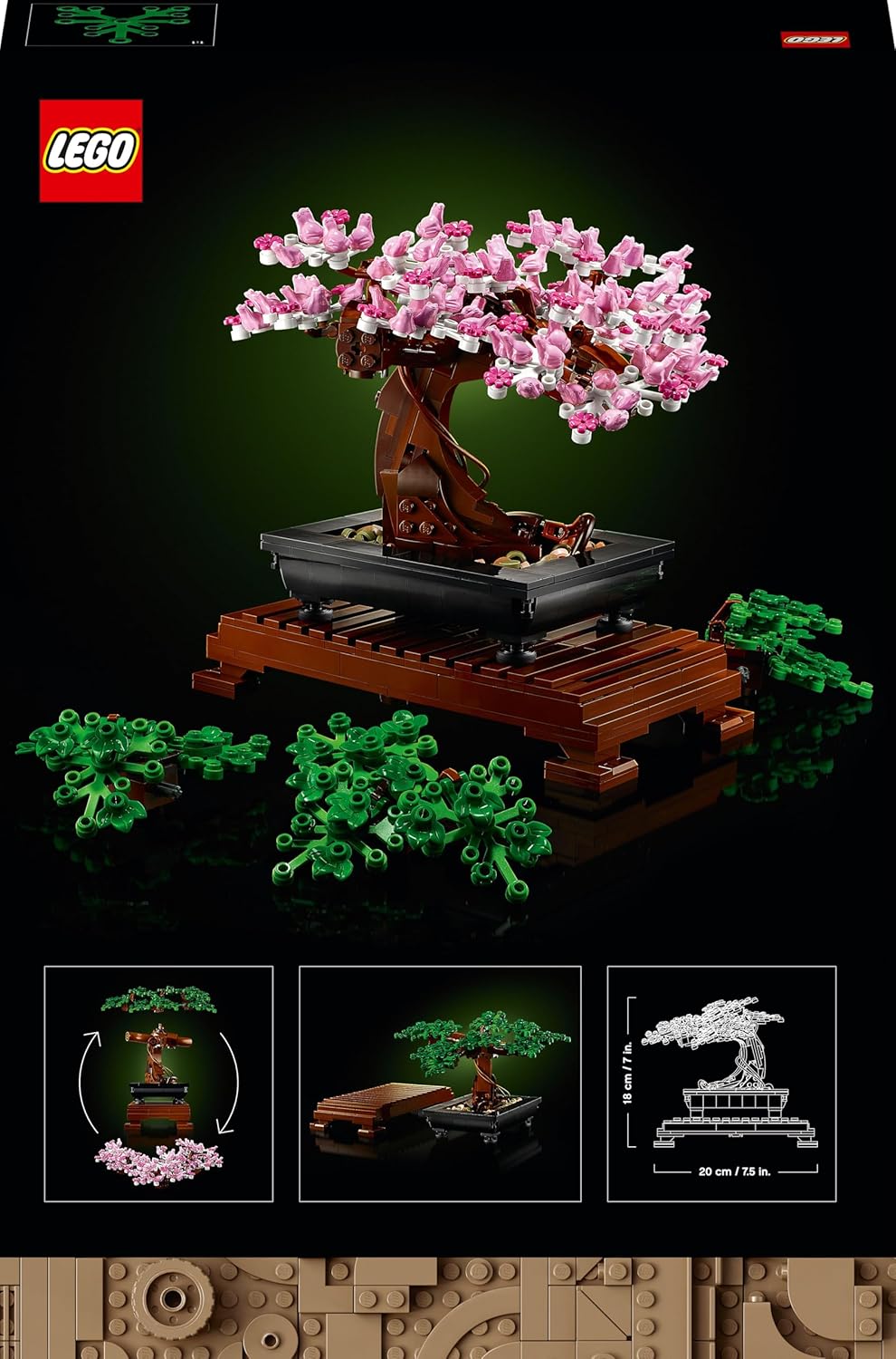 LEGO 10281 Icons Bonsai Baum Set für Erwachsene, Pflanzen Home Deko Set mit Blumen, Geschenk zum Mut