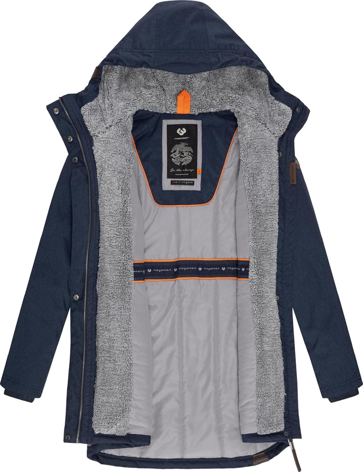 Ragwear Damen Wintermantel warm gefütterter Parka lang wasserdicht mit Kapuze Elsie Melange XS-6XL 3