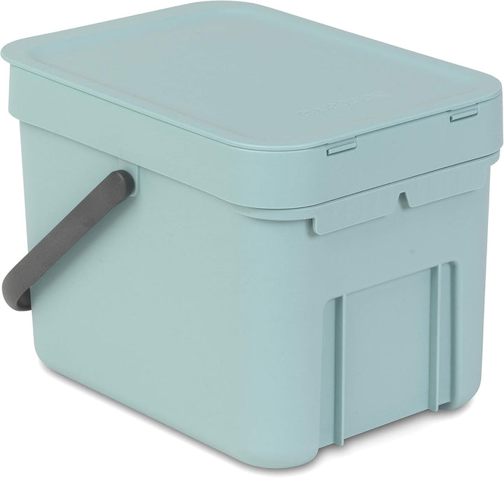 Brabantia 109645 Sort & Go Einbaubehälter, Plastik,Minzgrün,6L Minzgrün 6 Liter, Minzgrün 6 Liter