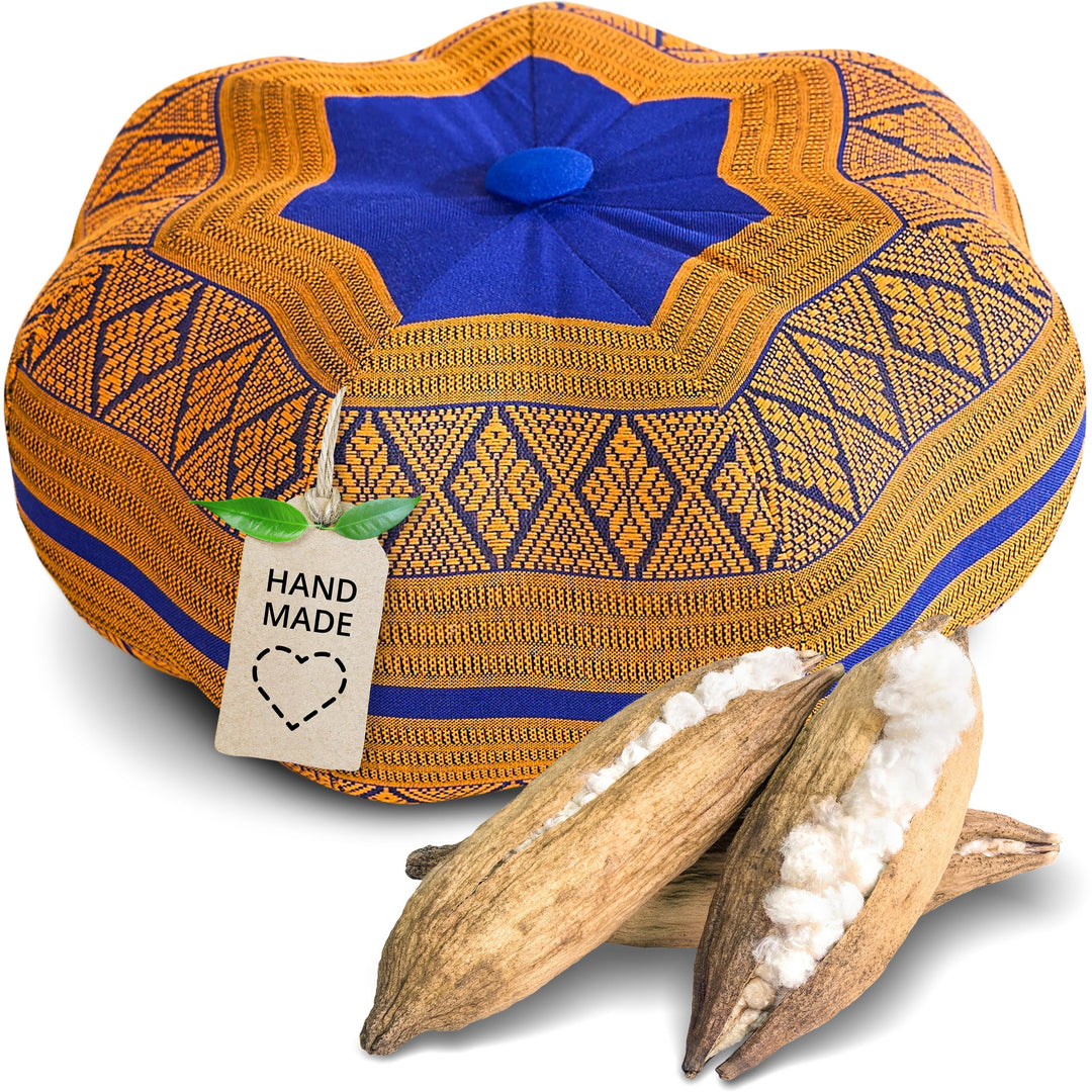 livasia Meditationskissen Stern - Ø 30x15cm - Yogakissen mit Kapok, Pouf, Bodenkissen sternförmig Yo