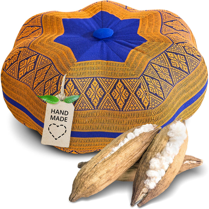 livasia Meditationskissen Stern - Ø 30x15cm - Yogakissen mit Kapok, Pouf, Bodenkissen sternförmig Yo