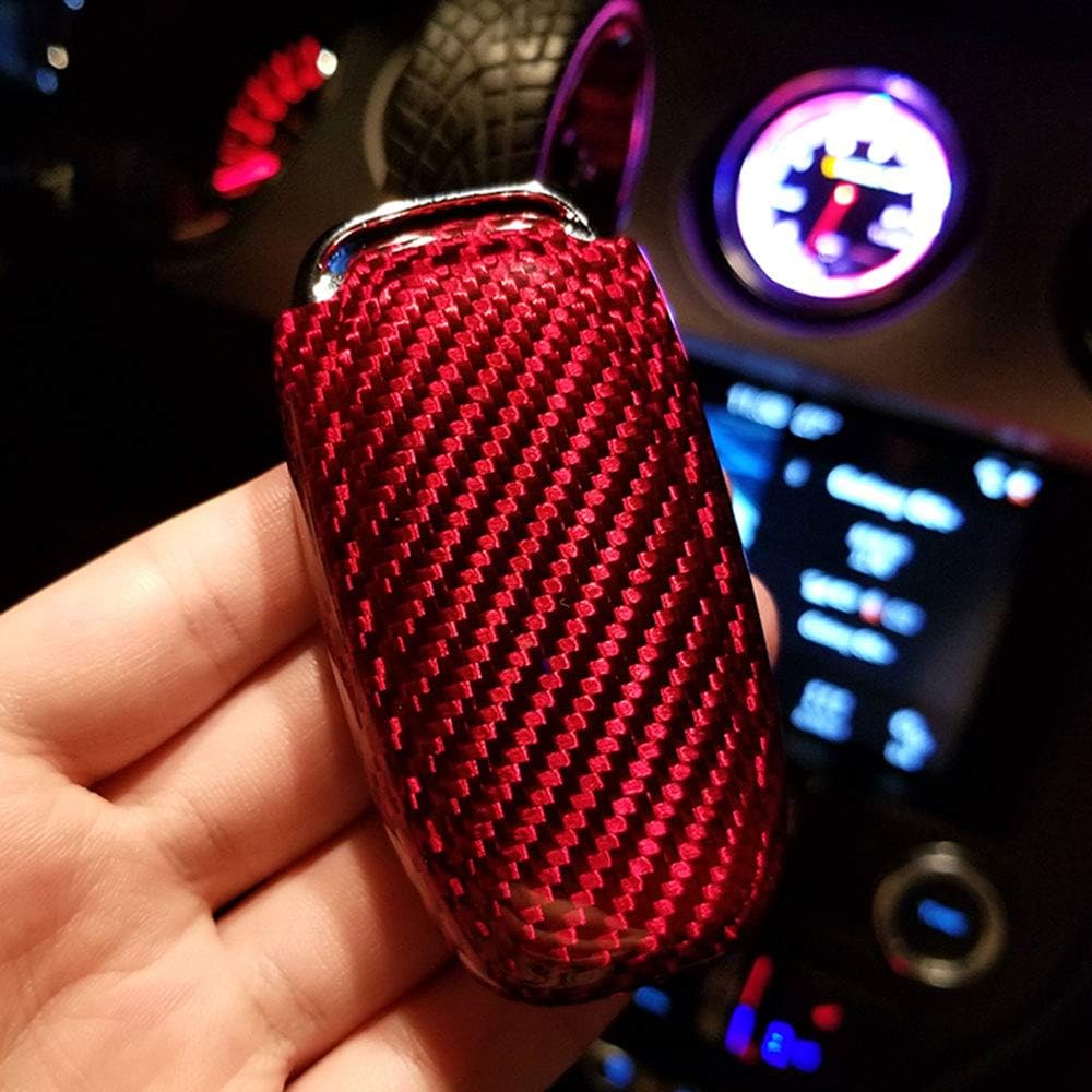 Kwak's Autoschlüssel Abdeckung für Audi ，Fall Halter Glasfaser 3 Taste Car Key Case Kompatibel für A