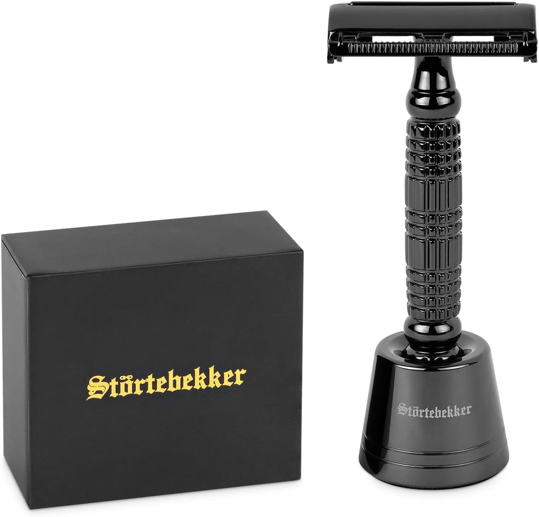 Störtebekker® Premium Rasierständer "Hamburg" aus Edelstahl in Schwarz - geeignet für (Störtebekker)