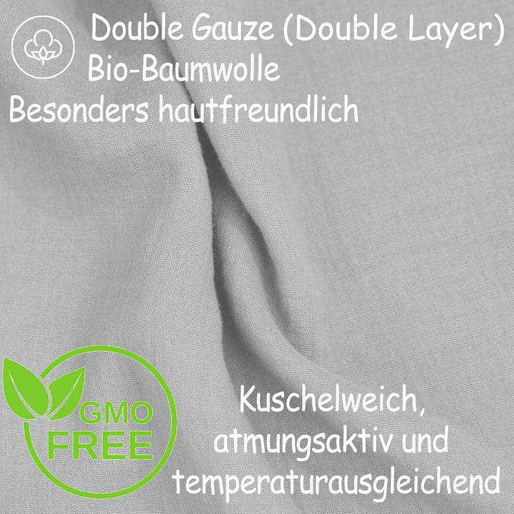 PinkZebra Bio-Baumwolle-Musselin Kinderbettwäsche Set 100 x 135 cm + 40 x 60 cm, Bettwäsche für Mädc