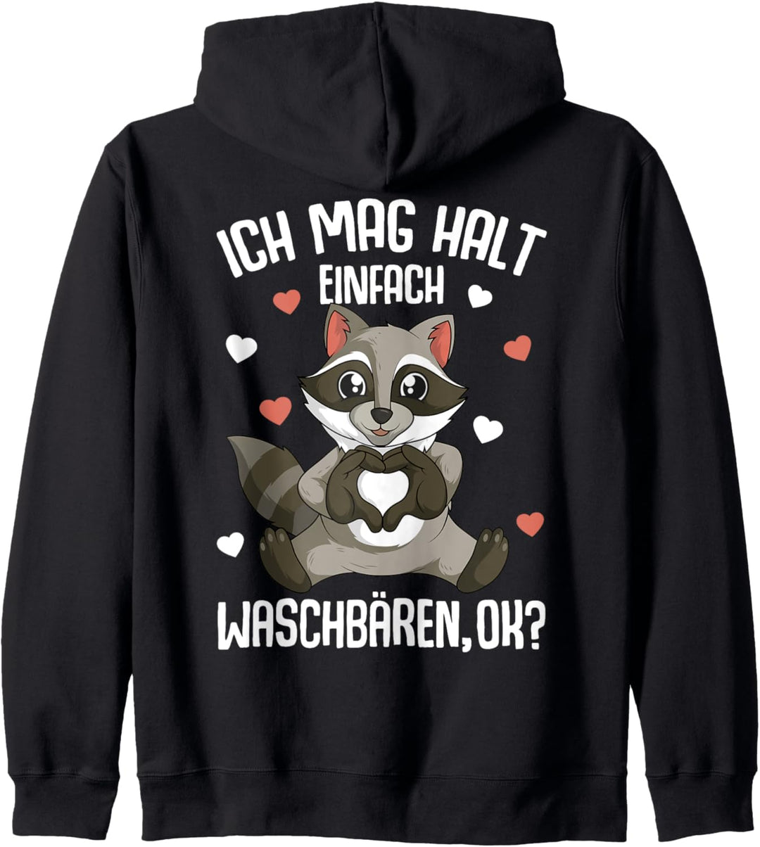 Waschbär Ich mag halt Waschbären Mädchen Kinder Damen Kapuzenjacke