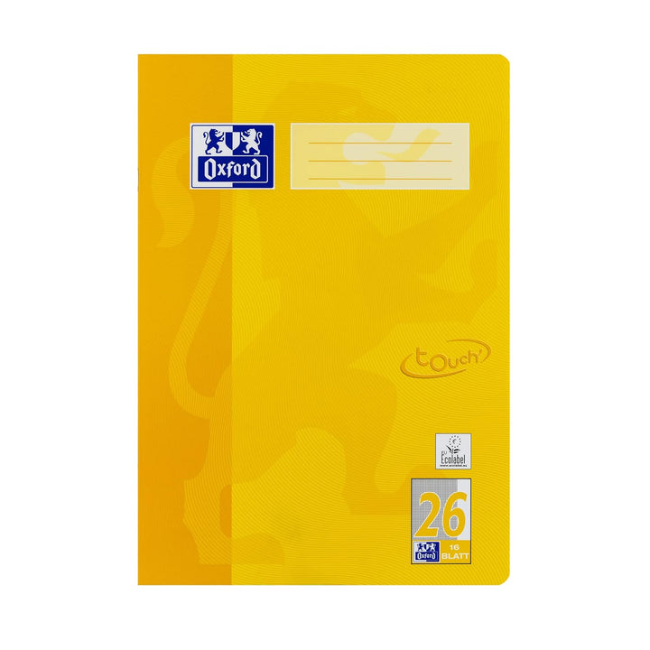 Oxford Schulheft A4, Touch, 16 Blatt, Lineatur 26, Kariert, 15 Stück