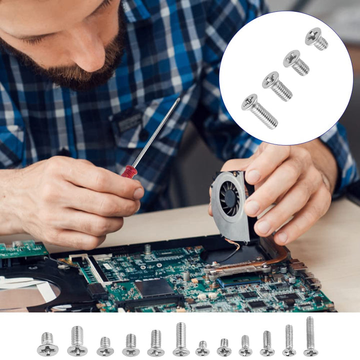 330 Stück 12 Arten M2 M2.5 M3 Laptop Notebook Schrauben Set Edelstahl Flachkreuz Linsenkopf Schraube