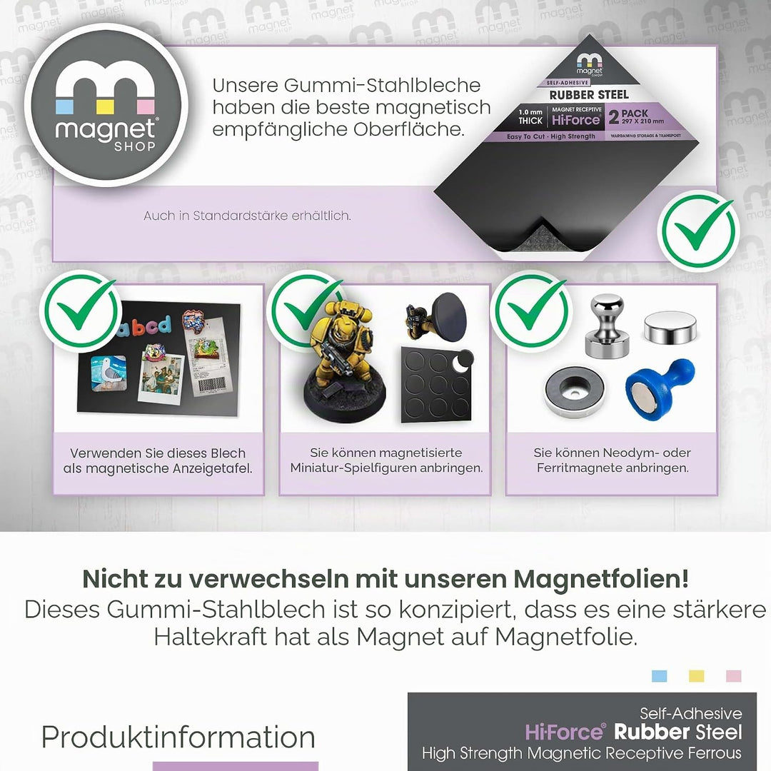 WarMag Gummi-Stahlbleche | Weiches Metallblech (eisenhaltig) für Wargaming-Miniaturen, Magnetdisplay