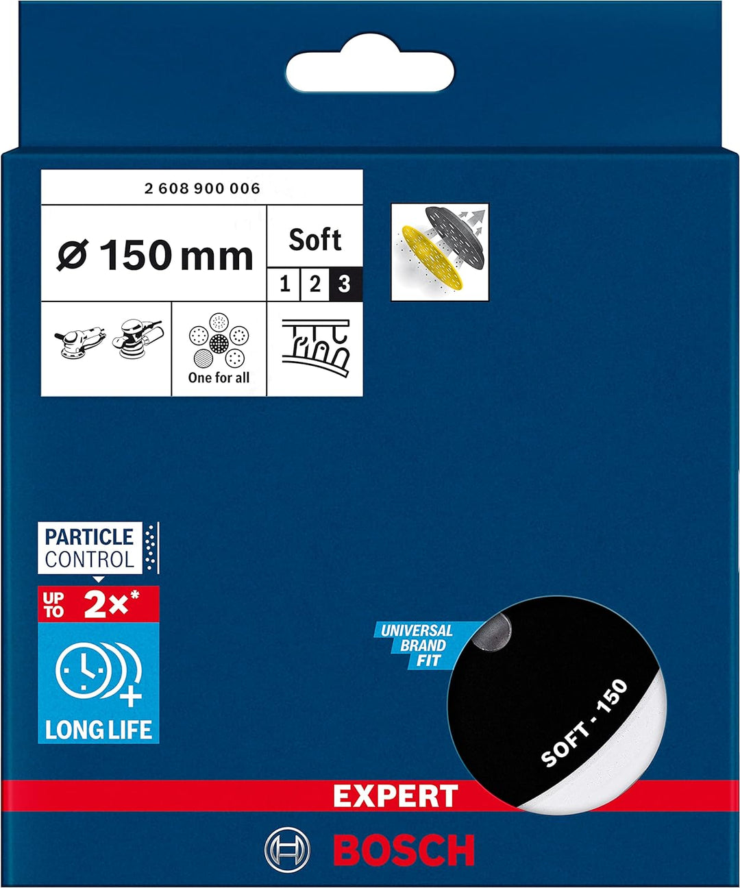 Bosch Professional 1x Expert Multihole Universalstützteller (Version weich, Ø 150 mm, Zubehör Exzent