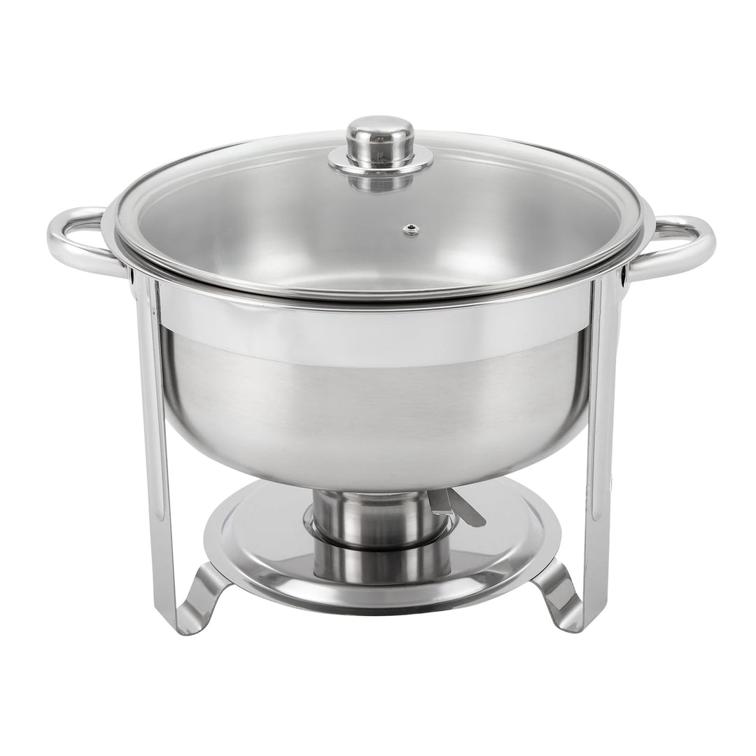8.5L Chafing Dish Rund, 42cm Edelstahl Warmhaltebehälter, Speisewärmer, Deckel Kann Aufgehängt Werde