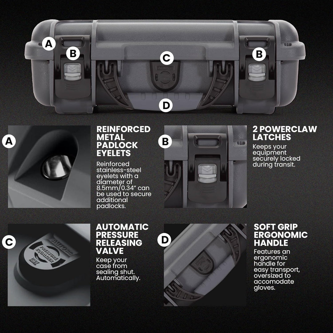 Nanuk 909 Wasserdichter Hartschalenkoffer Mit Plüschschaumeinlage - Graphit Grau (Graphite//Nature's