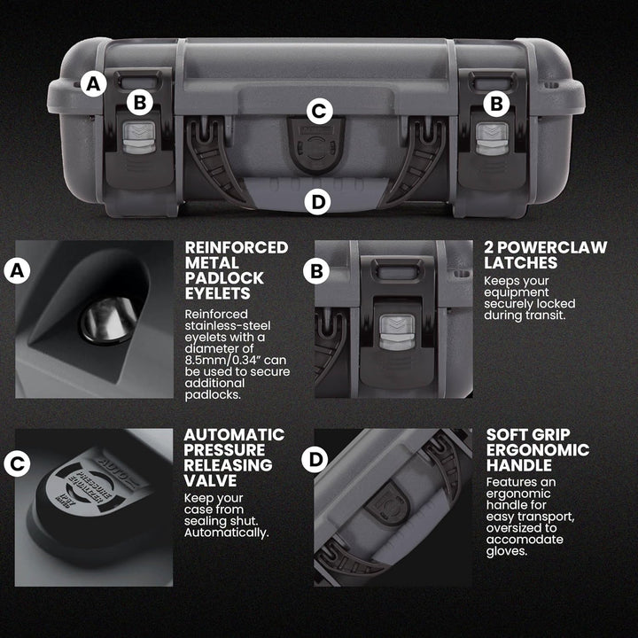 Nanuk 909 Wasserdichter Hartschalenkoffer Mit Plüschschaumeinlage - Graphit Grau (Graphite//Nature's