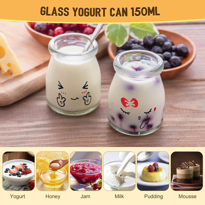MumdoYAL Joghurtgläser mit deckel - Glasbehälter für Pudding und Joghurt, 12-teilig (150ml*12)