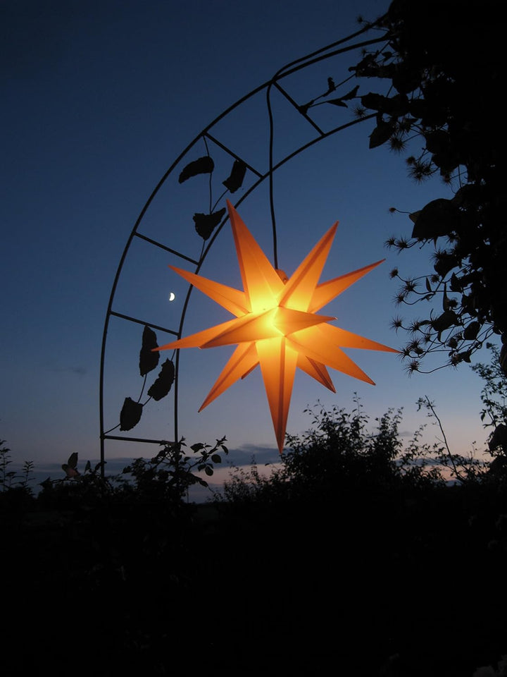 Aussenstern gelb mit auswechelbarer LED - beleuchteter Stern 55-60 cm Adventsstern Weihnachtsstern L