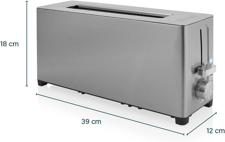 Princess 142401 Steel Toaster Langer Schlitz - 7 einstellbare Stufen - 1050 W 2 Toasts Langer Schlit