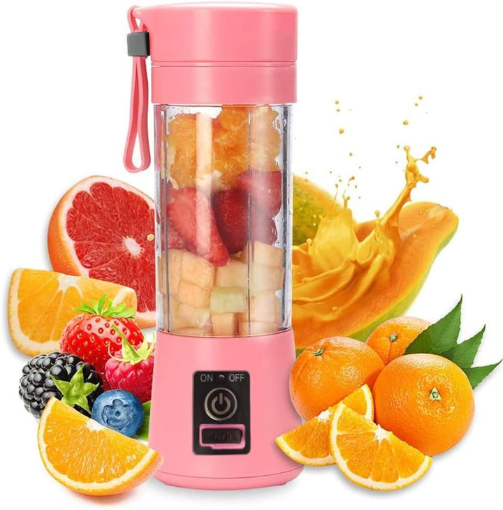 Tragbarer Persönlicher Mixer Smoothie Maker, Mini Mixer für Smoothies und Shakes mit 6 Edelstahlmess