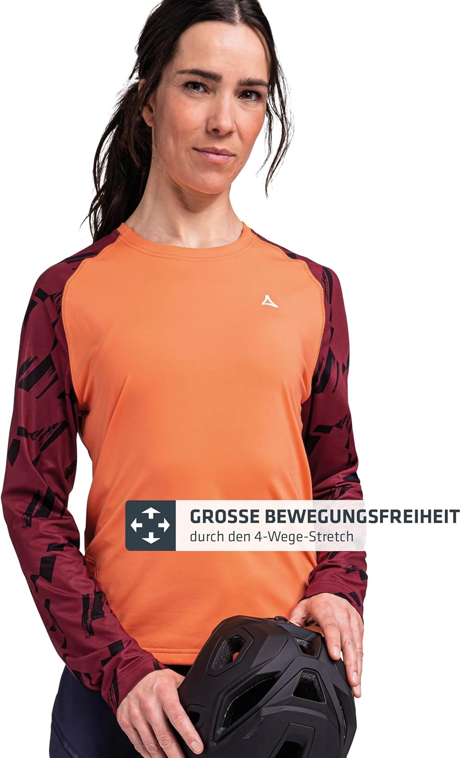 Schöffel Damen Longsleeve Lakata Trail L, atmungsaktives MTB Shirt, Fahrradtrikot mit 4-Wege Stretch