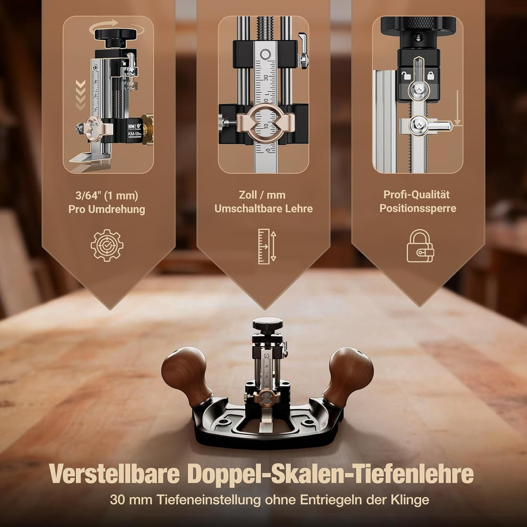 HONGDUI KM-17 PRO Router Hobel Holzbearbeitung Oberfräse Hobel zum Stimmen von Tischlereien, Schneid