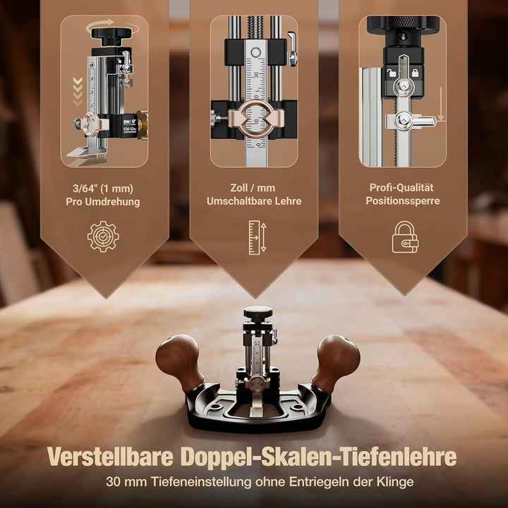 HONGDUI KM-17 PRO Router Hobel Holzbearbeitung Oberfräse Hobel zum Stimmen von Tischlereien, Schneid