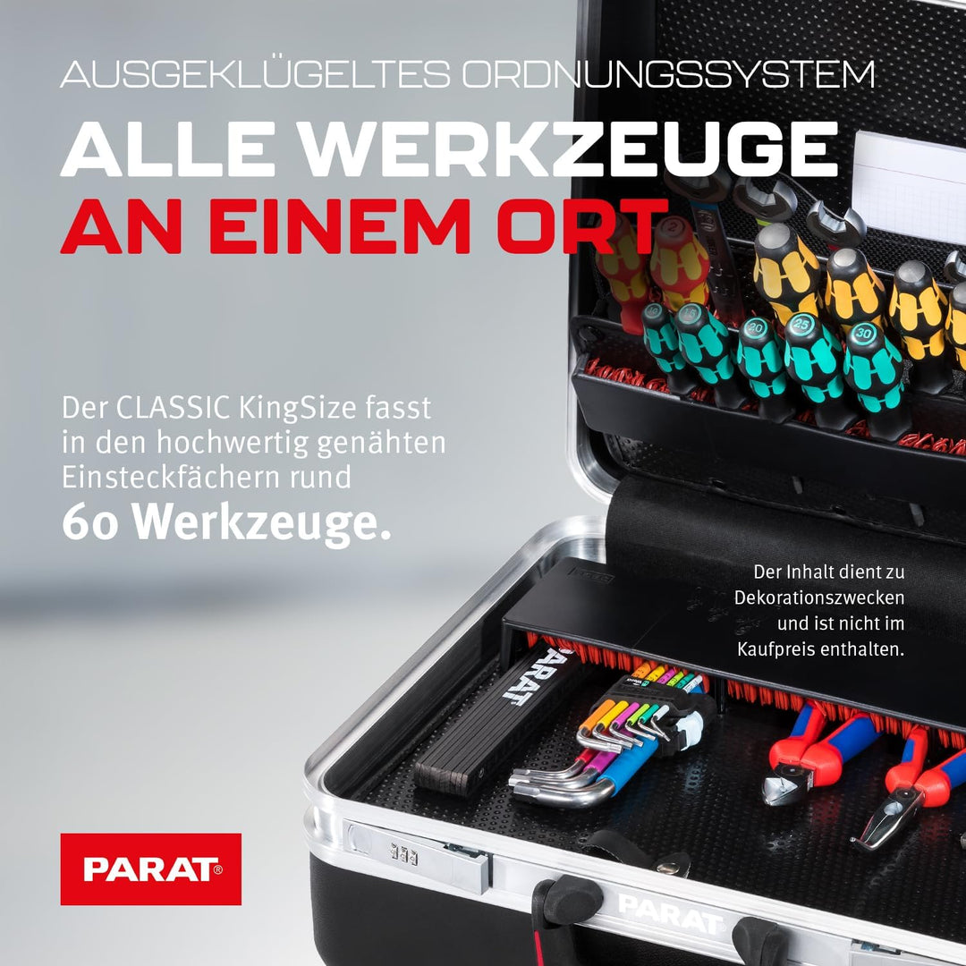 PARAT CLASSIC KingSize CP-7 Safe | Werkzeugkoffer leer mit CP-7 Halterungen | Inkl. BASIC Roll-Up Ca