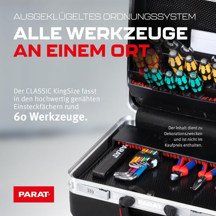 PARAT CLASSIC KingSize CP-7 Safe | Werkzeugkoffer leer mit CP-7 Halterungen | Inkl. BASIC Roll-Up Ca