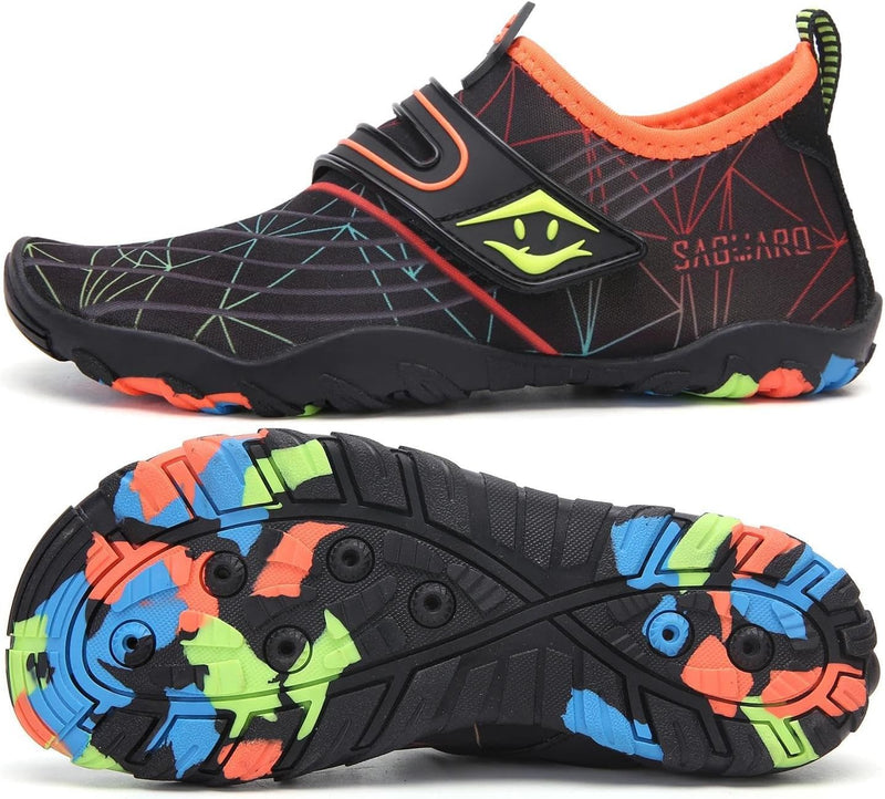 SAGUARO Kinder Badeschuhe rutschfeste Schnell Trocknend Aquaschuhe Gr.24-36 30 EU St 2 Schwarz, 30 E