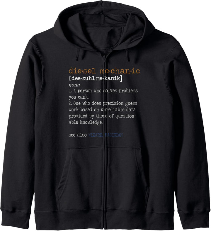Diesel Mechanic Definition Lustiges Vintage Design Kapuzenjacke
