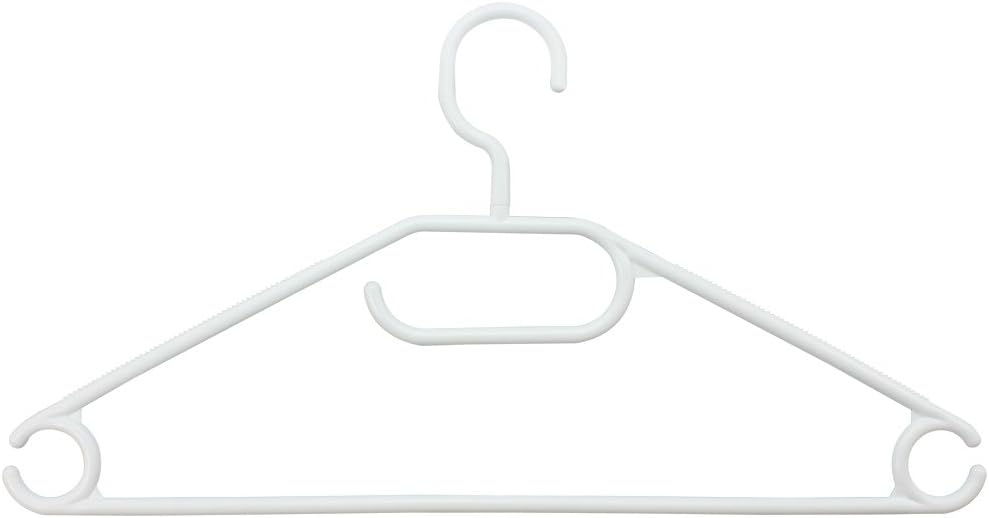 com-four® 50x Kleiderbügel weiss mit drehbarem Haken - Garderobenbügel für Anzug und Kostüm mit Ruts