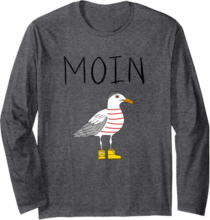 Moin Löppt Spruch Möwe Meer Lustig Geschenk Norden Digga See Langarmshirt