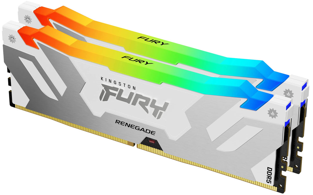 Kingston FURY Renegade Weiss RGB XMP 64GB 6400MT/s DDR5 CL32 DIMM Desktop Gaming Speicher (Kit mit 2