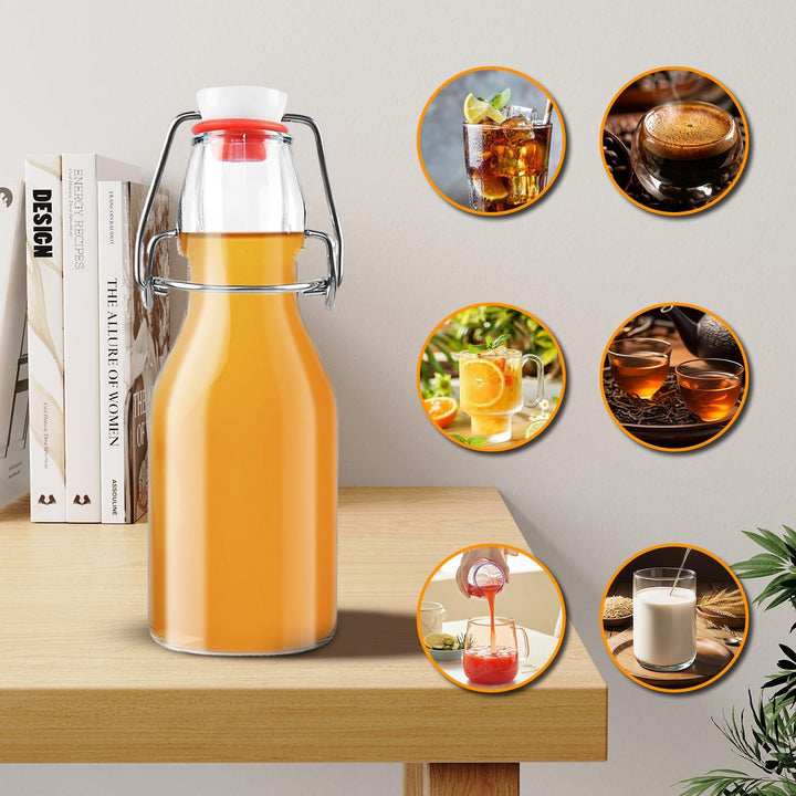 Glasflaschen 250ml mit Bügelverschluss, 10 Stück Glasflaschen zum Befüllen, Kleine Flaschen Zum Befü