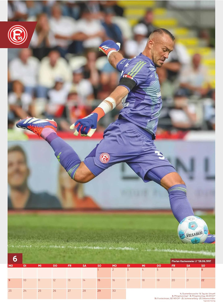N NEUMANNVERLAGE - Fortuna Düsseldorf 2025 Wandkalender, 29,7x42cm, Fussball-Kalender mit Motiven de