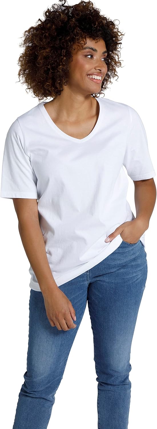 Ulla Popken Damen T-Shirt 42 Schwarz, 42 Schwarz
