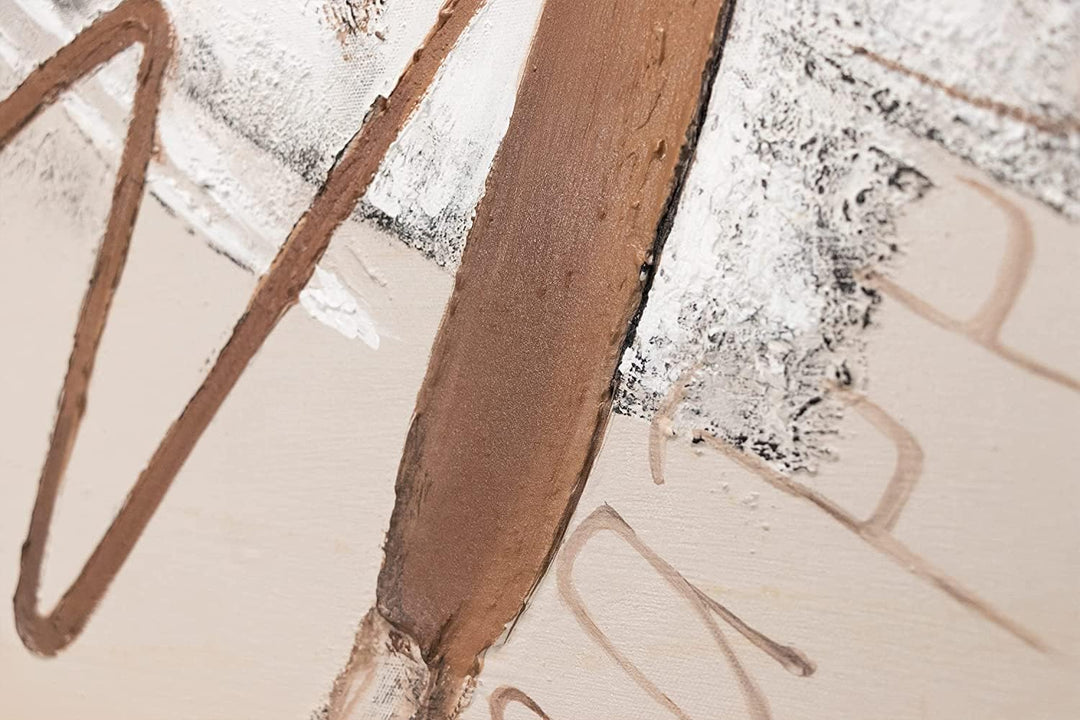 YS-Art XXL Abstrakt Acryl Gemälde auf Leinwand mit Rahmen Der Weg zum Glück handgemalte Wandbilder W