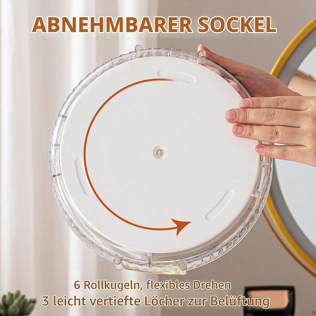 360 Drehbar Make Up Kosmetik Organizer 2 Ebenen Schminktisch Organizer Lazy Susan Makeup Skincare Or