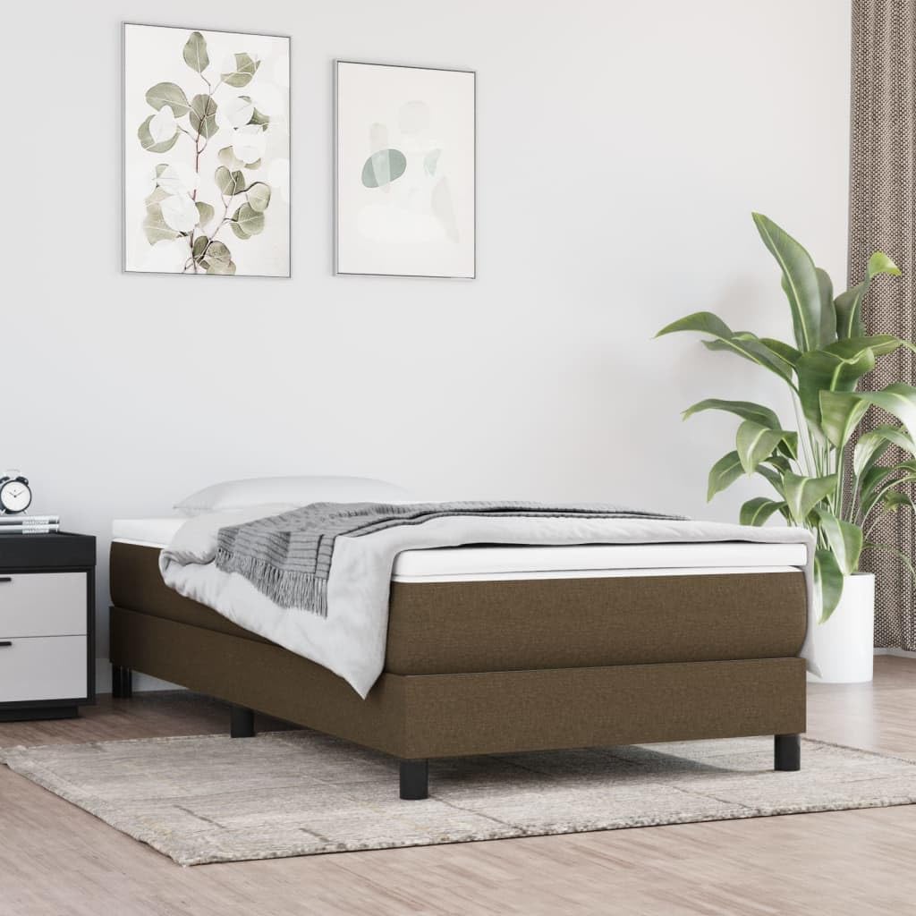 vidaXL Boxspringbettgestell Dunkelbraun 80x200 cm Stoff Dunkelbraun 25 cm/ 80 x 200 cm, Dunkelbraun