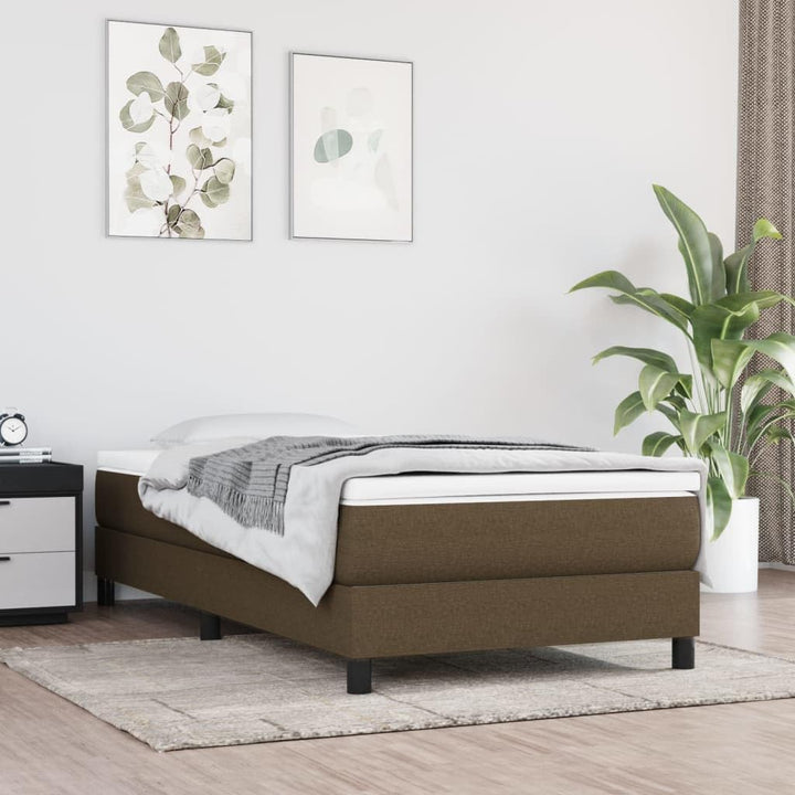 vidaXL Boxspringbettgestell Dunkelbraun 80x200 cm Stoff Dunkelbraun 25 cm/ 80 x 200 cm, Dunkelbraun