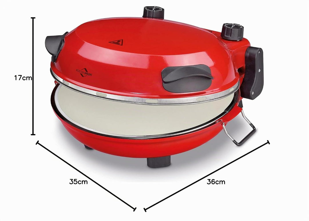 Küchenprofi Pizza Maker NAPOLI, mit Pizzastein, für Ø 36 cm Pizzen in 4 Min, 1200 Watt, stufenlose T