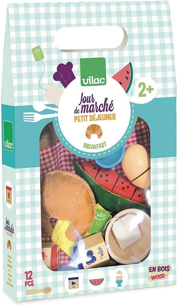 Vilac VIL8120 Pretend Rollenspiel, Frühstücksset Pretend Play Frühstücksset, Pretend Play Frühstücks