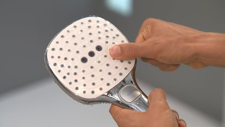 hansgrohe Raindance Select E 120 Duschkopf, inkl. Duschkopfhalterung, 3 Strahlarten, Weiss/Chrom Set