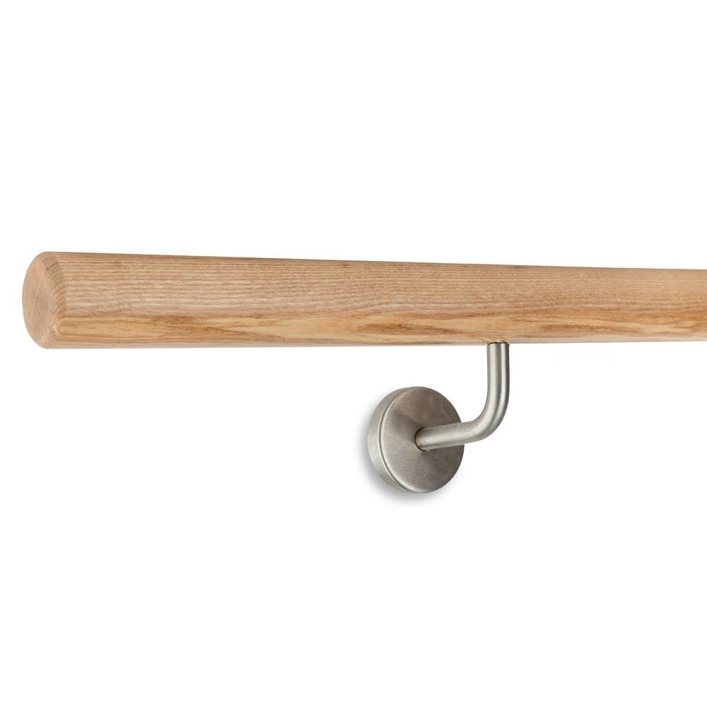 Treppen- und Geländerstudio Graber Ballettstange Esche hell Ø 42mm inkl. 2 Edelstahlhalter zum Einsc