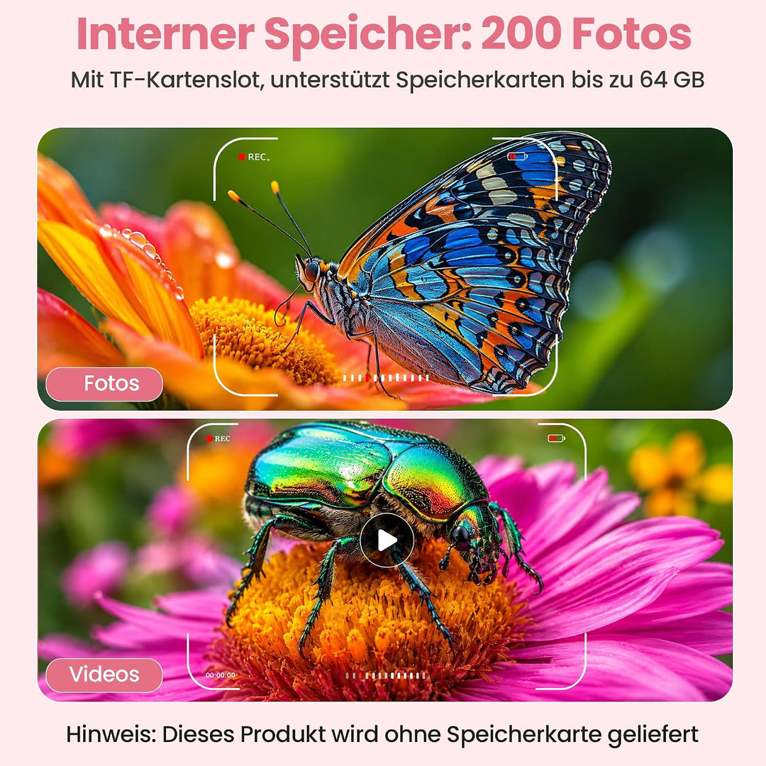 Digitales Mikroskop für Kinder mit 2 Zoll Bildschirm 8 LED Licht Tragbares Taschenmikroskop HD Mini