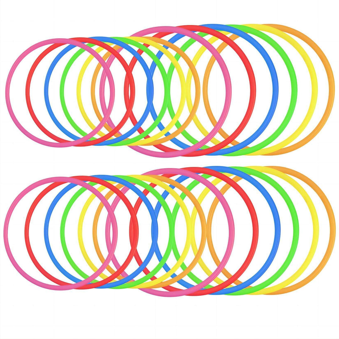 24 Stück Kunststoff Toss Ringe für Ring Toss Spiel, Drinnen draussen Kinder Target Übungsspiele, Kar